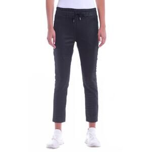 NEW BIANCO textured jogger pants in black multi
